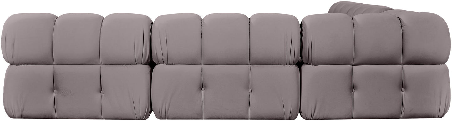 Orin - Velvet Fabric 5 Piece Modular Sectional