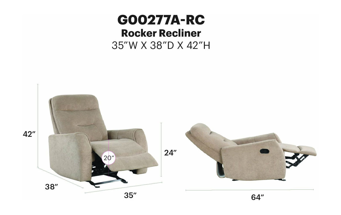 Glory Furniture - Paterson - Swivel Recliner