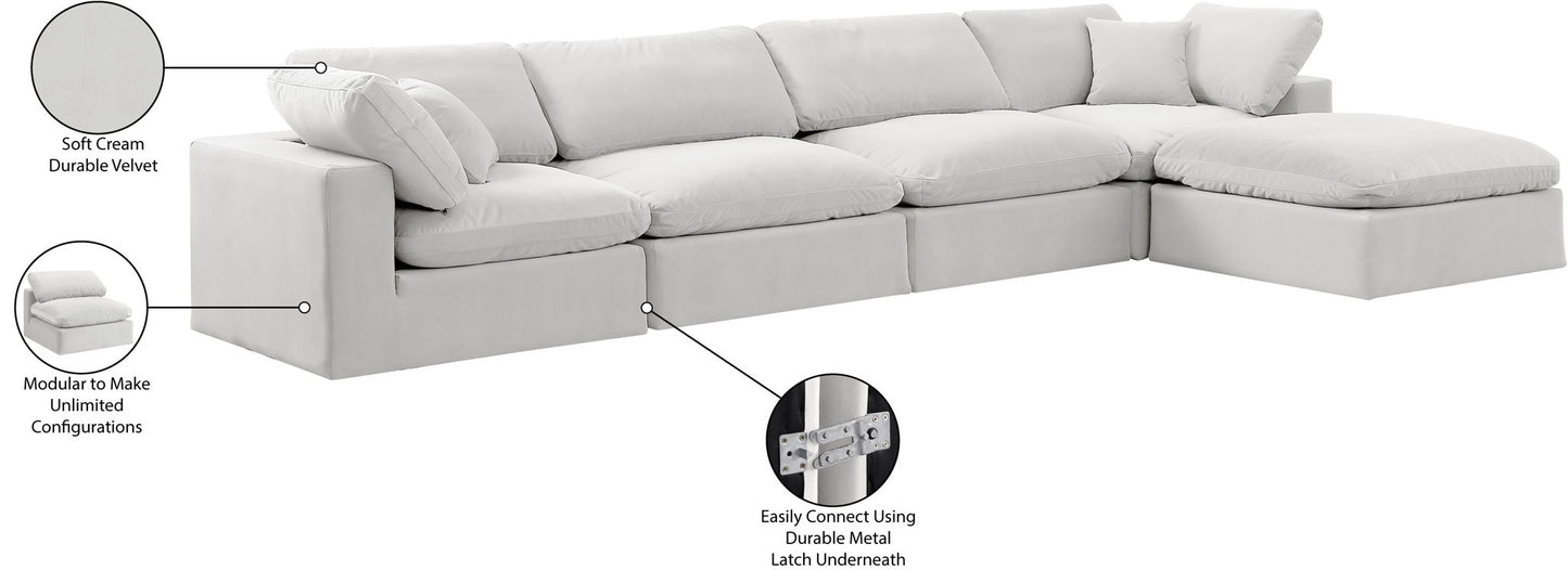 Comfy - 5 Piece Velvet Modular Sectional With Chaise
