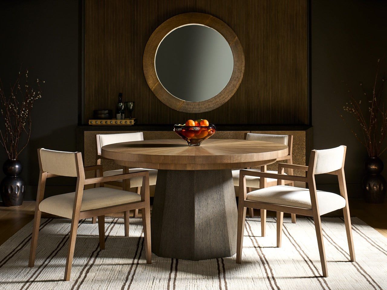 Modern / Mist & Veil - Round Dining Table - Haze