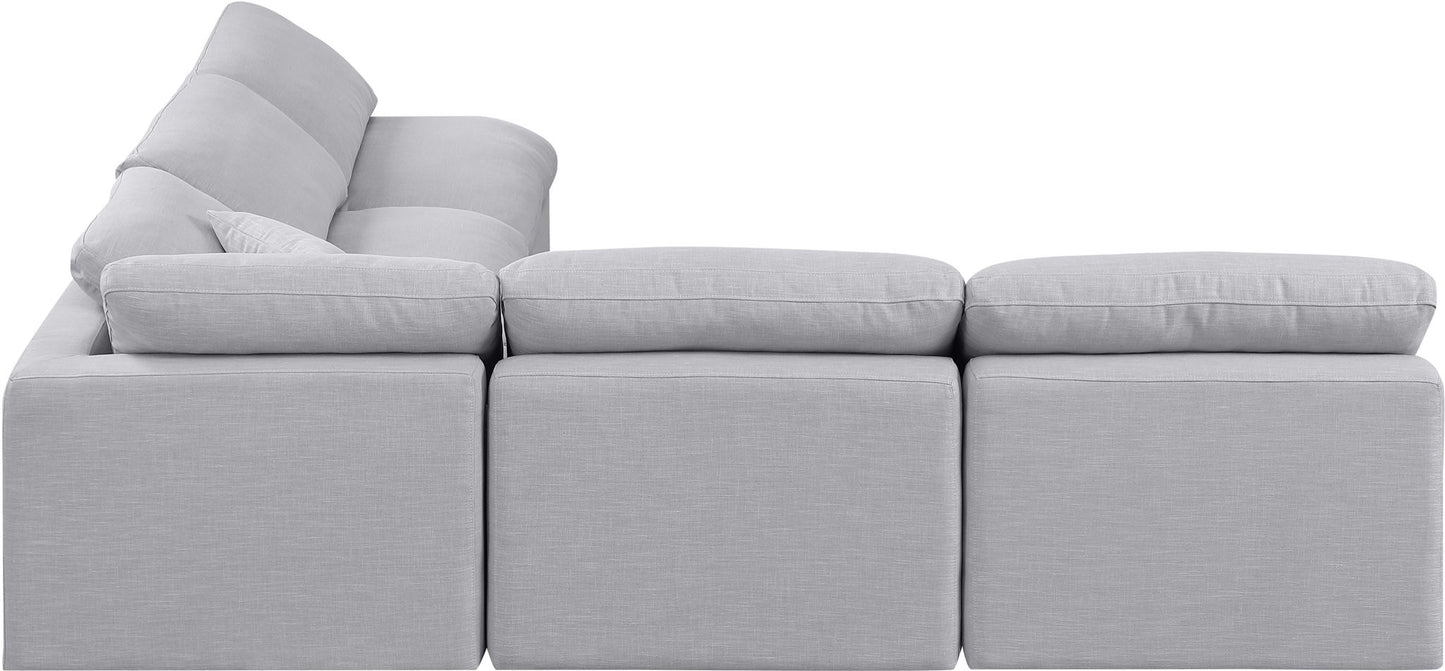 Indulge - Linen 5 Piece Modular Corner Armless Sectional