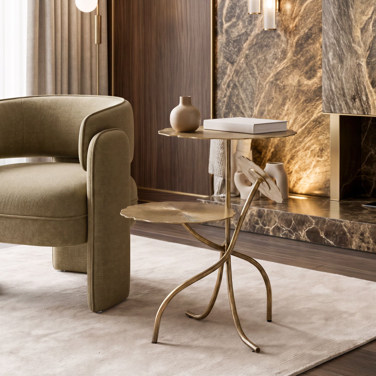 Mavro - Accent Table - Brass