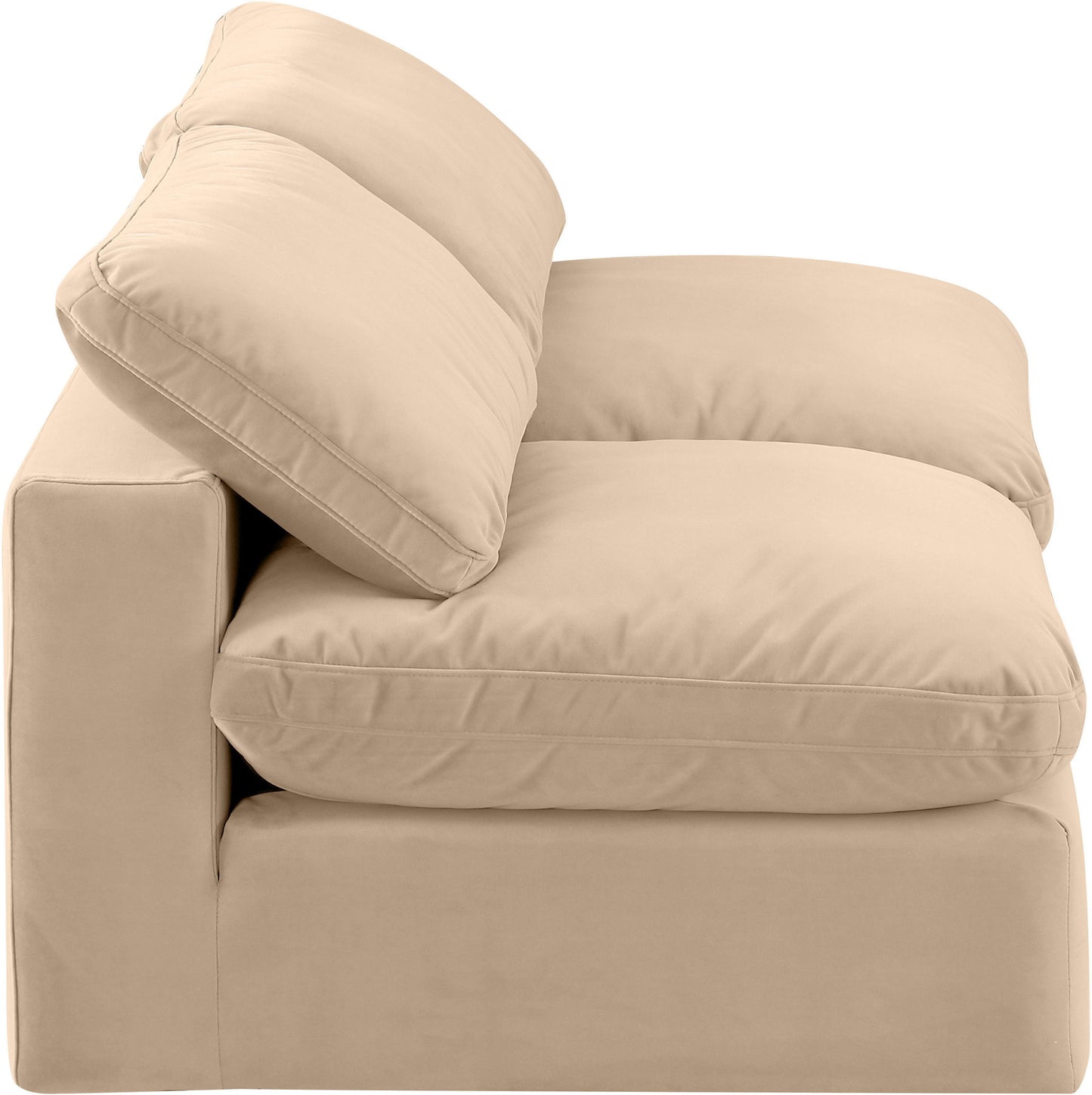 Comfy - Velvet Modular Armless Sofa 2 Seats