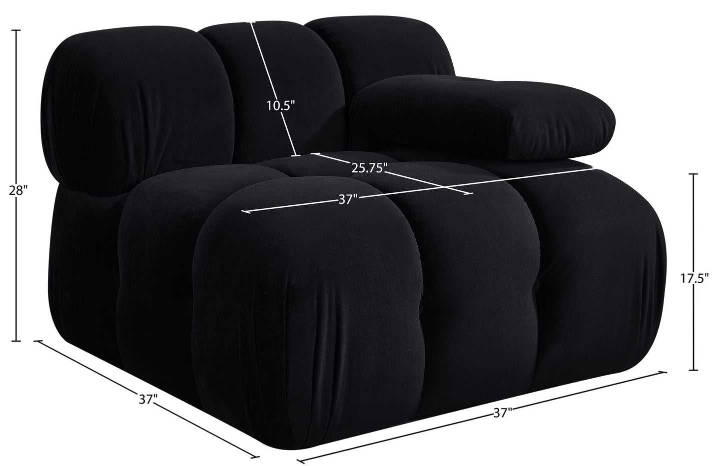 Orin - Velvet Performance Fabric Upholstered Modular Chair