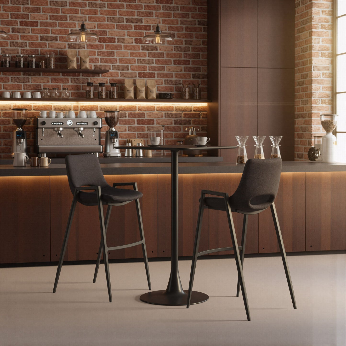 Desi - Bar Chair With Black Legs (Set of 2)