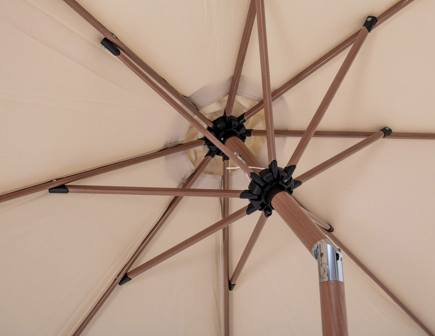 Amalfi - Aluminum Patio Umbrella - White Base / Light Brown Pole