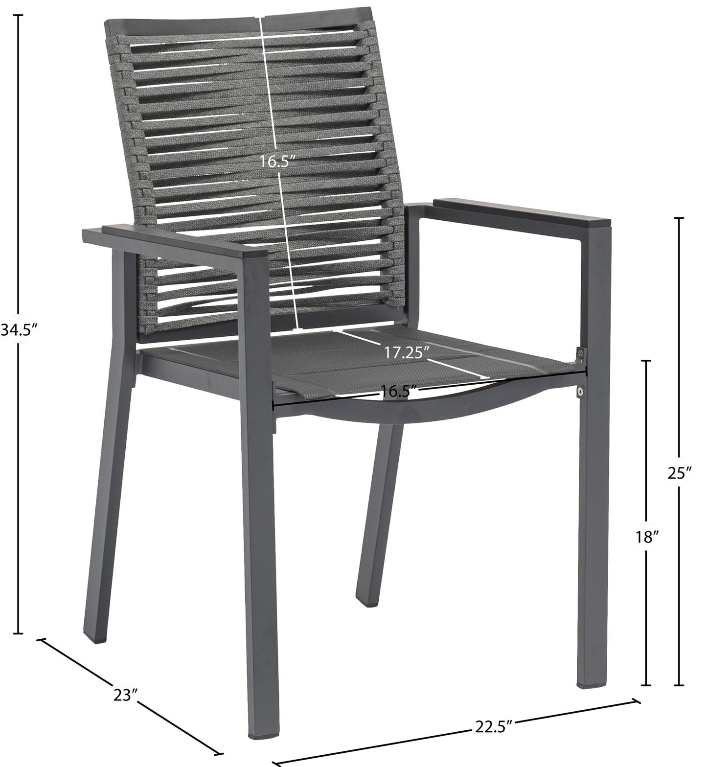 Maldives - Rope Outdoor Patio Dining Arm Chair (Set of 2)