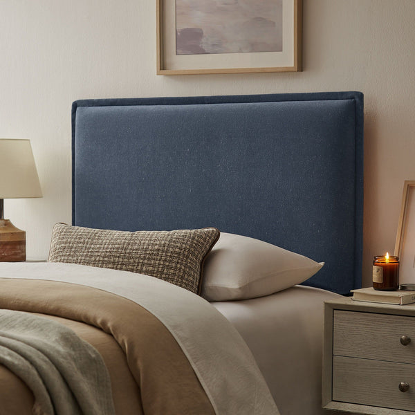 Camille Upholstered Linen Blend Headboard - Twin, Denim