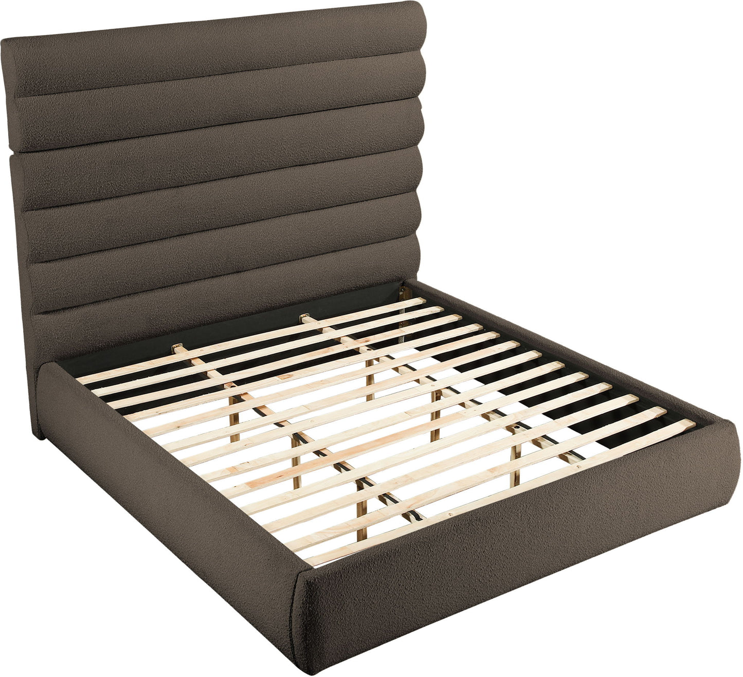 Adam - Boucle Fabric Bed With 70.5" Headboard