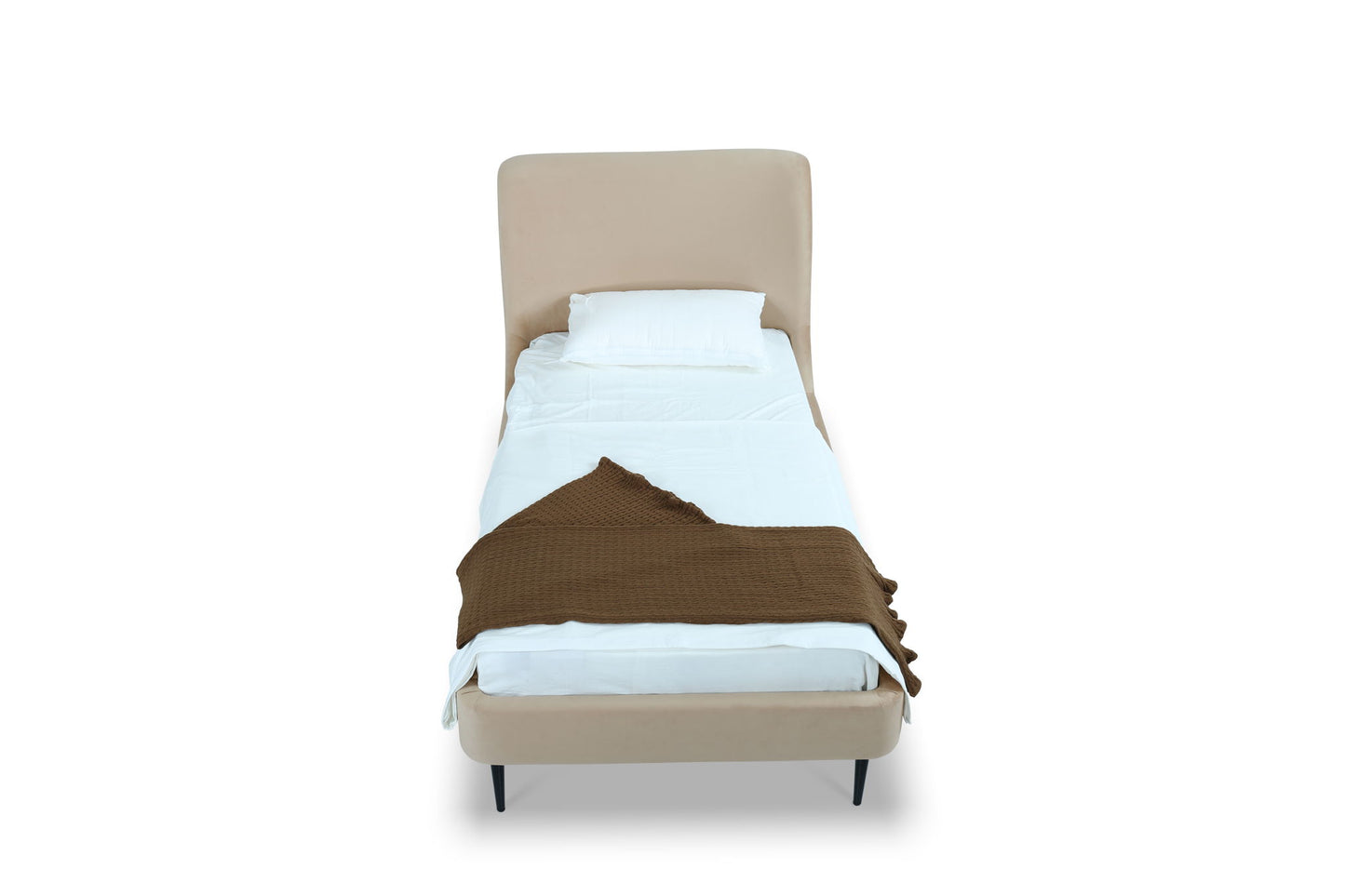 Heather - Twin Bed - Taupe And Black