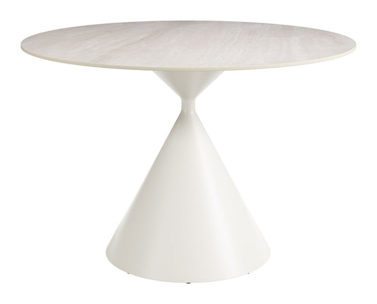 Plinn - Dining Table - Light Beige / White