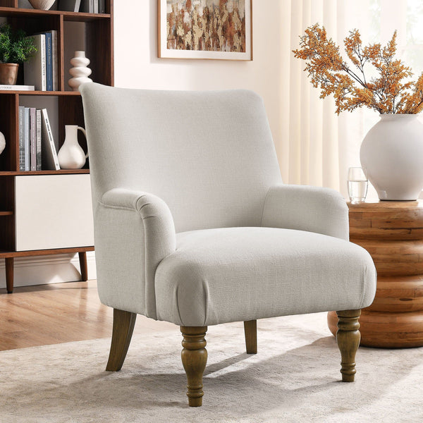 Ellington Fabric Upholstered Accent Armchair - Salt