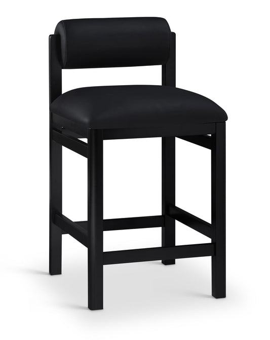 Roundhill - Faux Leather Counter Stool - Black Frame
