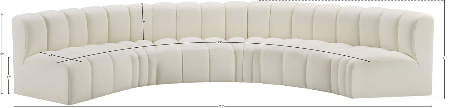 Arc - Faux Leather 6 Piece U-Shaped Modular Sofa