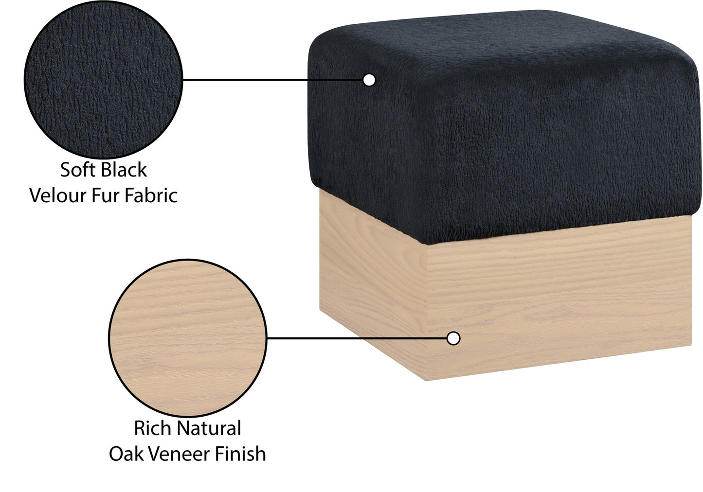 Havre - Ottoman / Stool With Natural Base