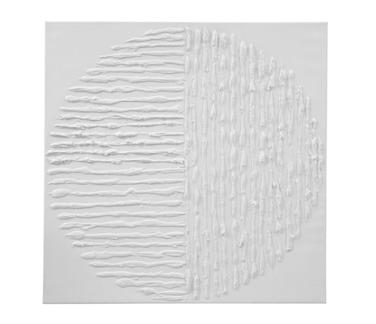 Textured Circle Canvas Art - White