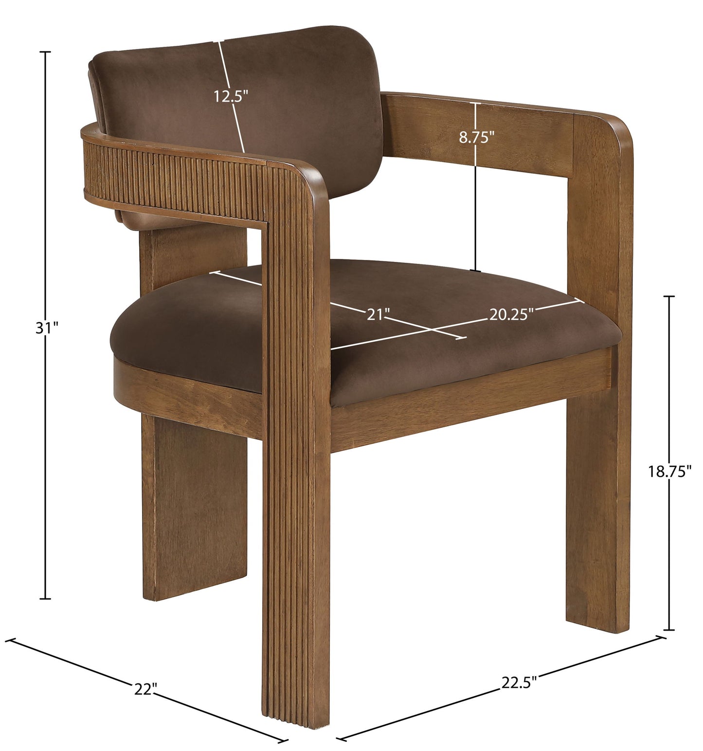Sacha - Velvet Dining Chair With Brown Base (Set of 2)