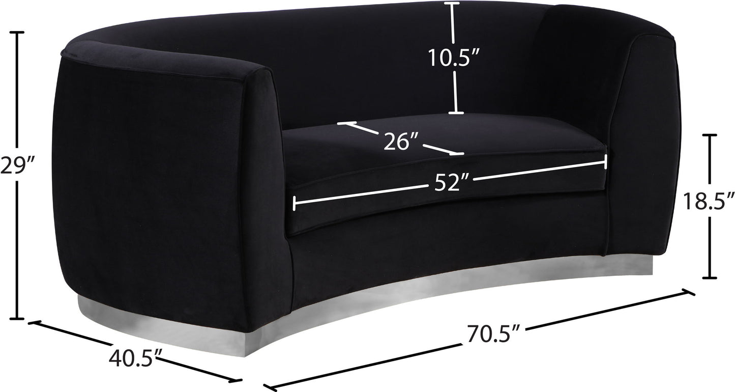 Julian - Loveseat with Chrome Base