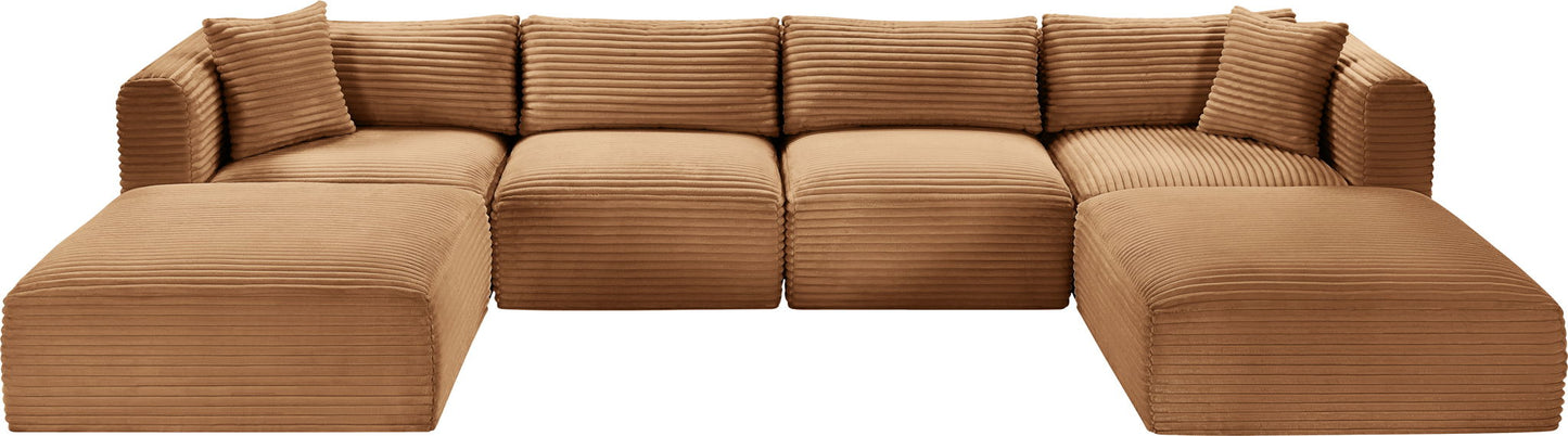 Shaggy - Fabric 6 Piece Modular Sectional With 2 Ottomans