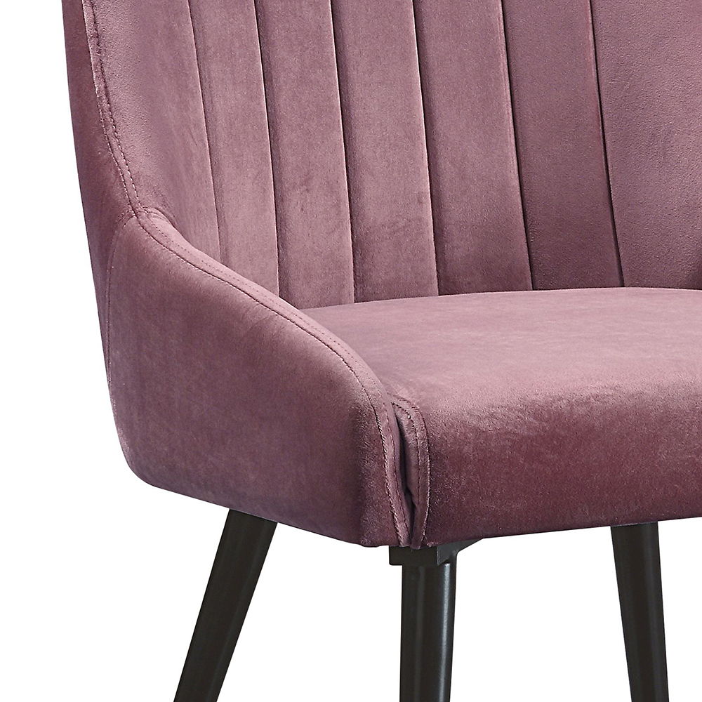 Riley - Side Chair (Set of 2) - Pink Fabric & Black