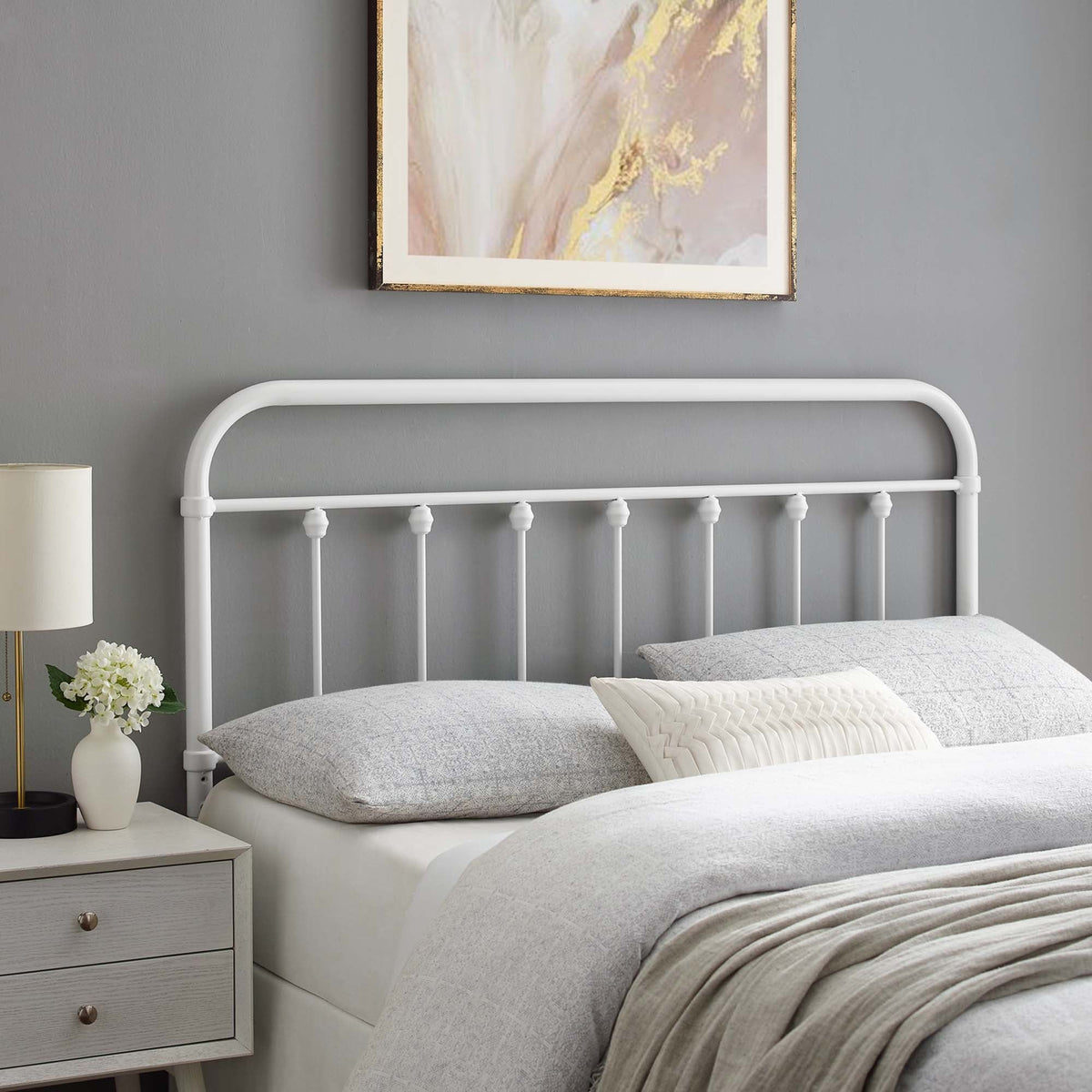 Sage Metal Headboard - Twin, White