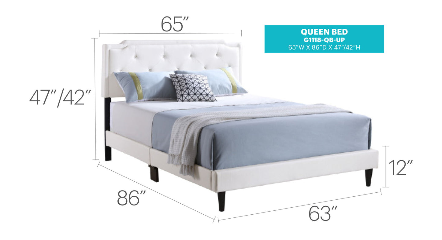 Glory Furniture - Deb - Faux Crystals Tufted Bed