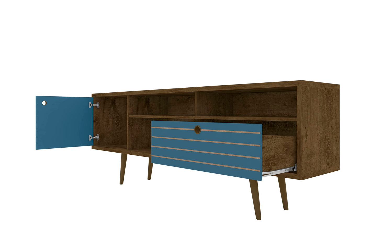 Manhattan Liberty - 71" TV Stand With Rustic Brown Frame