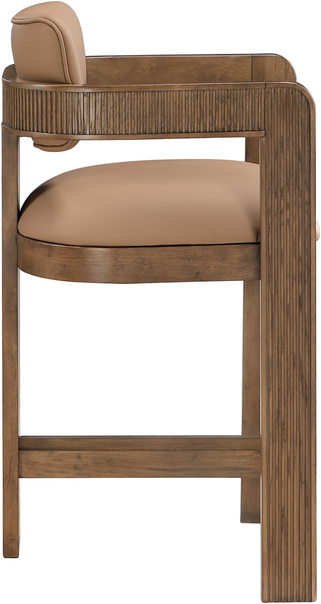 Sacha - Vegan Leather Upholstered Counter Stool With Brown Base