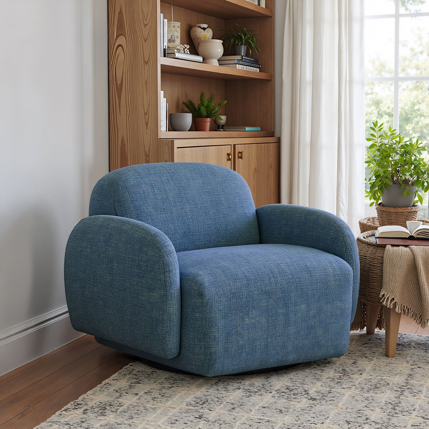 Cleo - Swivel Chair - Blue