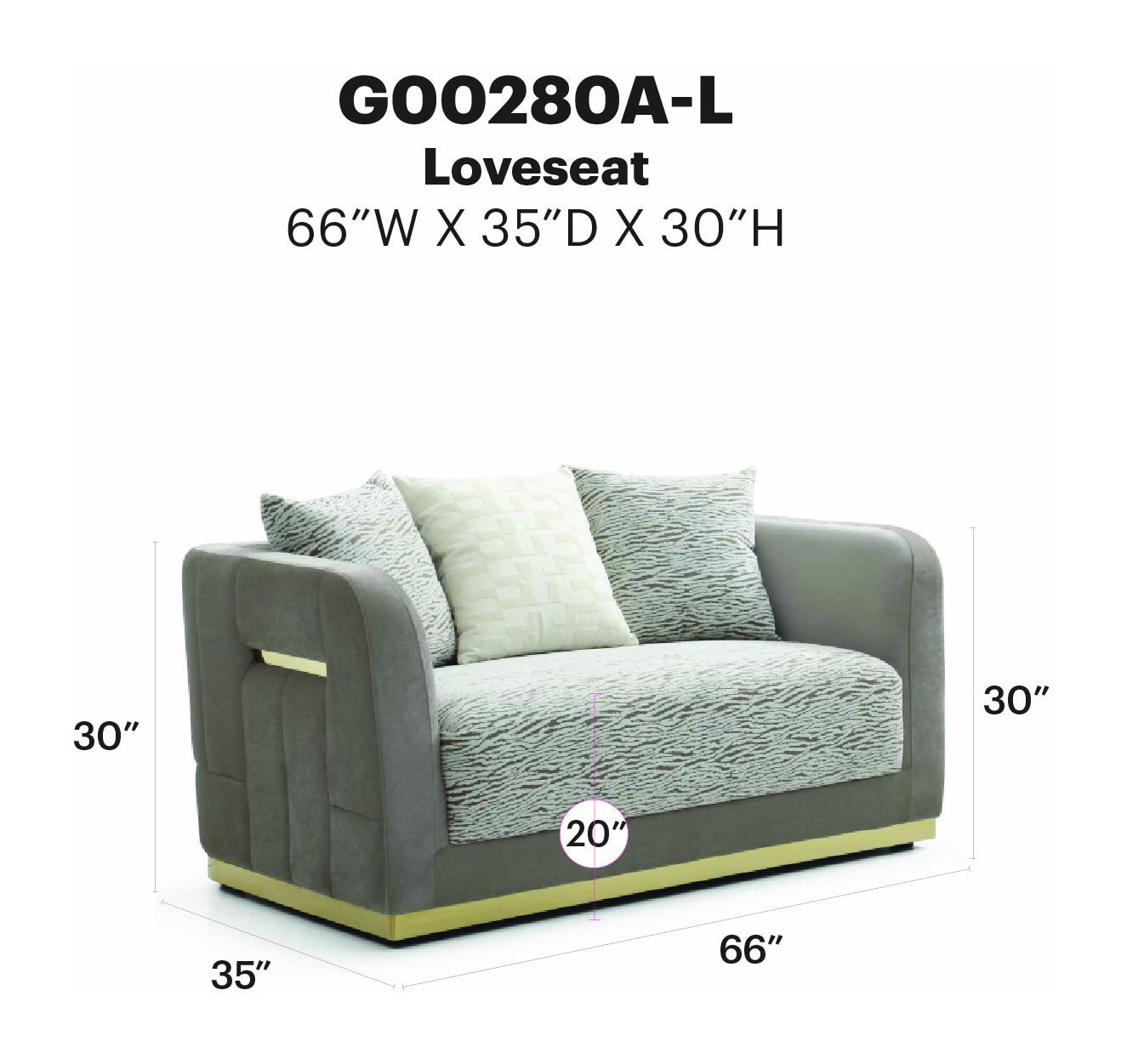 Lexington - Loveseat - Brown / Light Beige