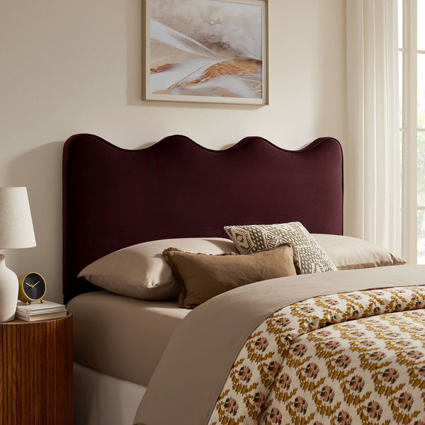 Athena Upholstered Headboard - Full, Mulberry