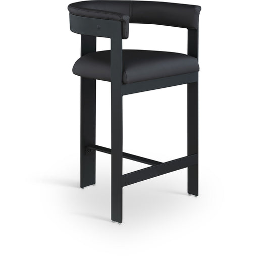 Romeo - Faux Leather Counter Stool With Black Base (Set of 2)