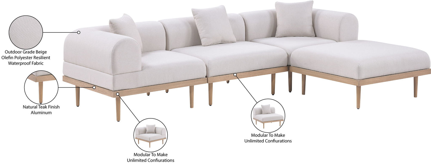 Laguna - 4 Piece 106.5" Upholstered Outdoor Patio Modular Sectional