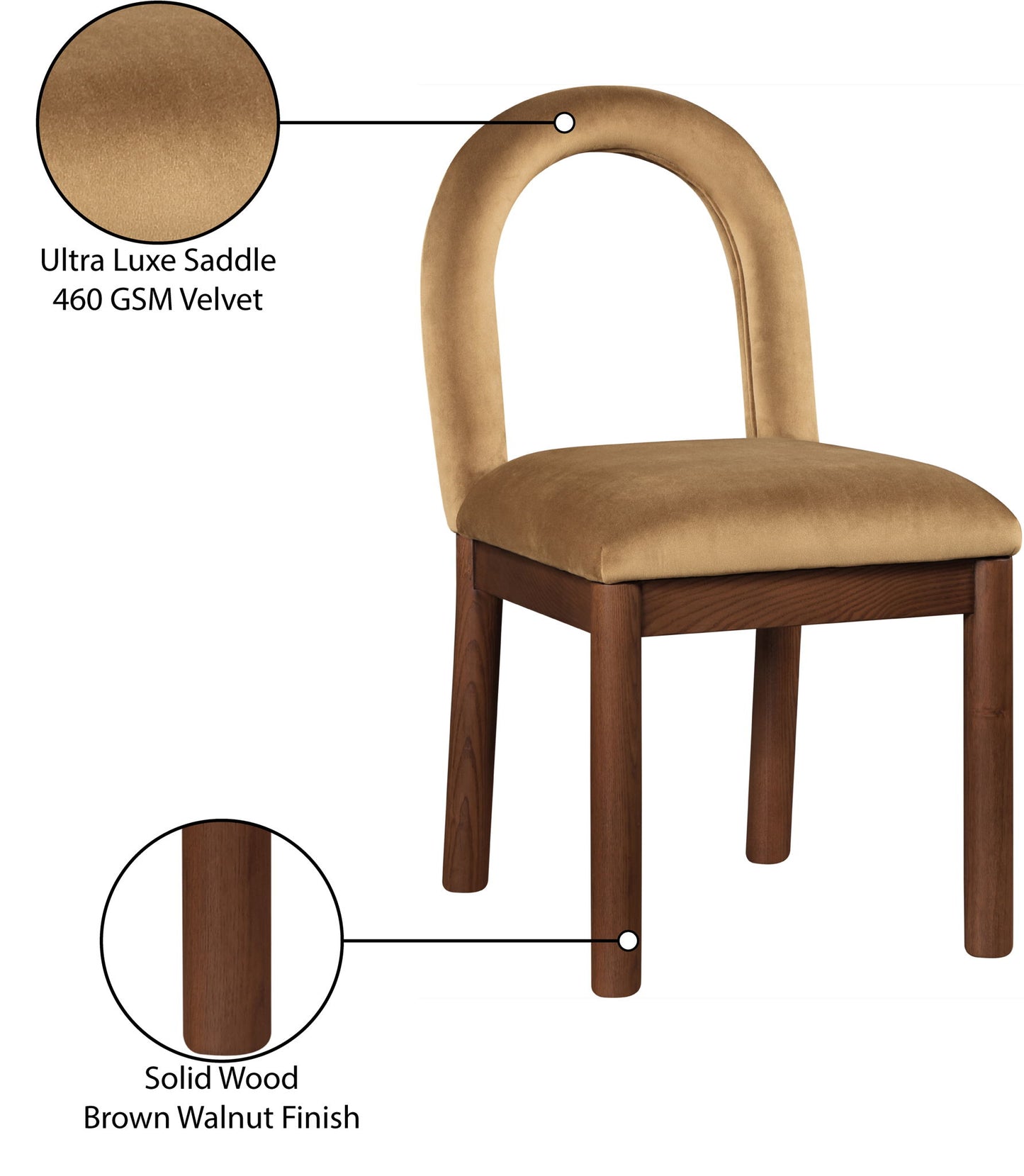 Conrad - Velvet Dining Chair With Brown Legs