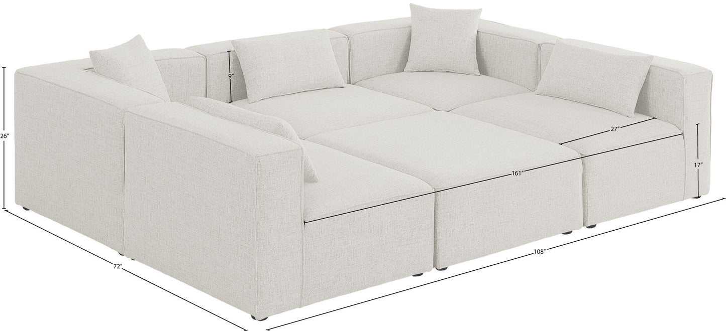 Cube - Linen 6 Piece Modular Sectional