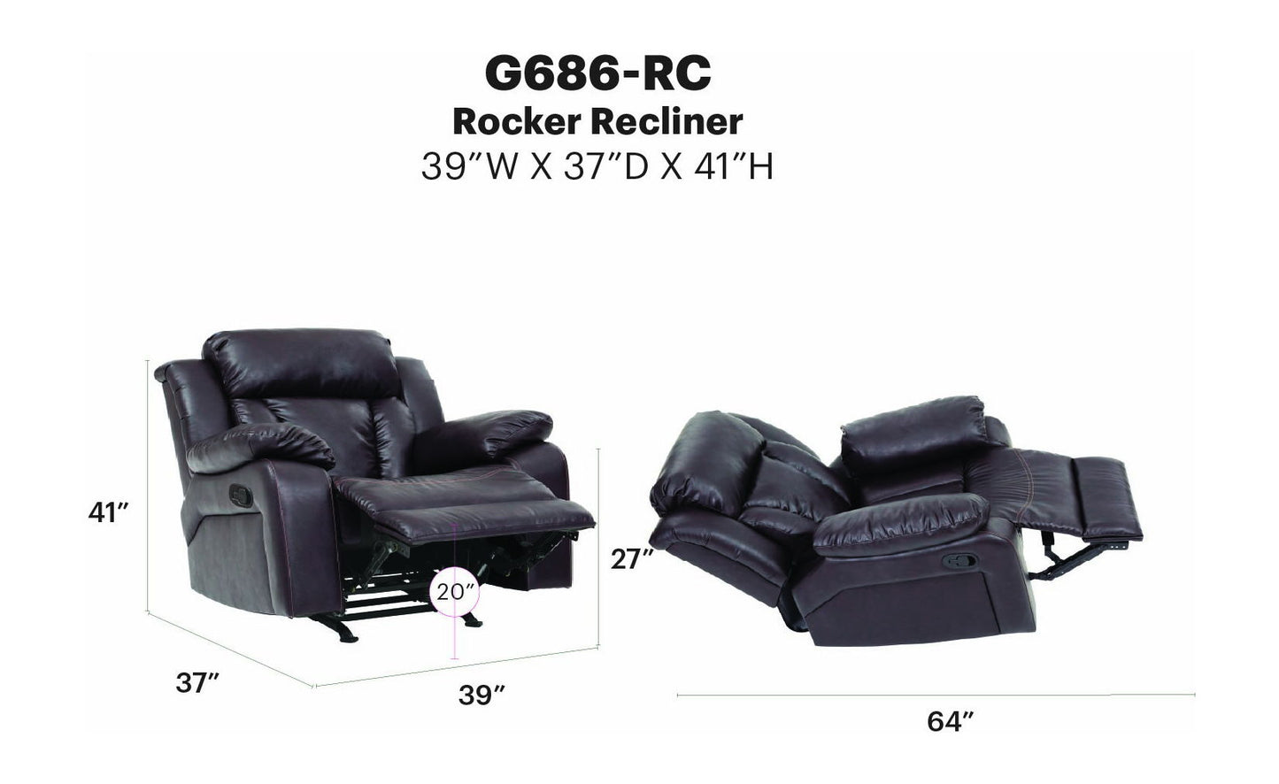 Glory Furniture - Daria - Rocker Recliner
