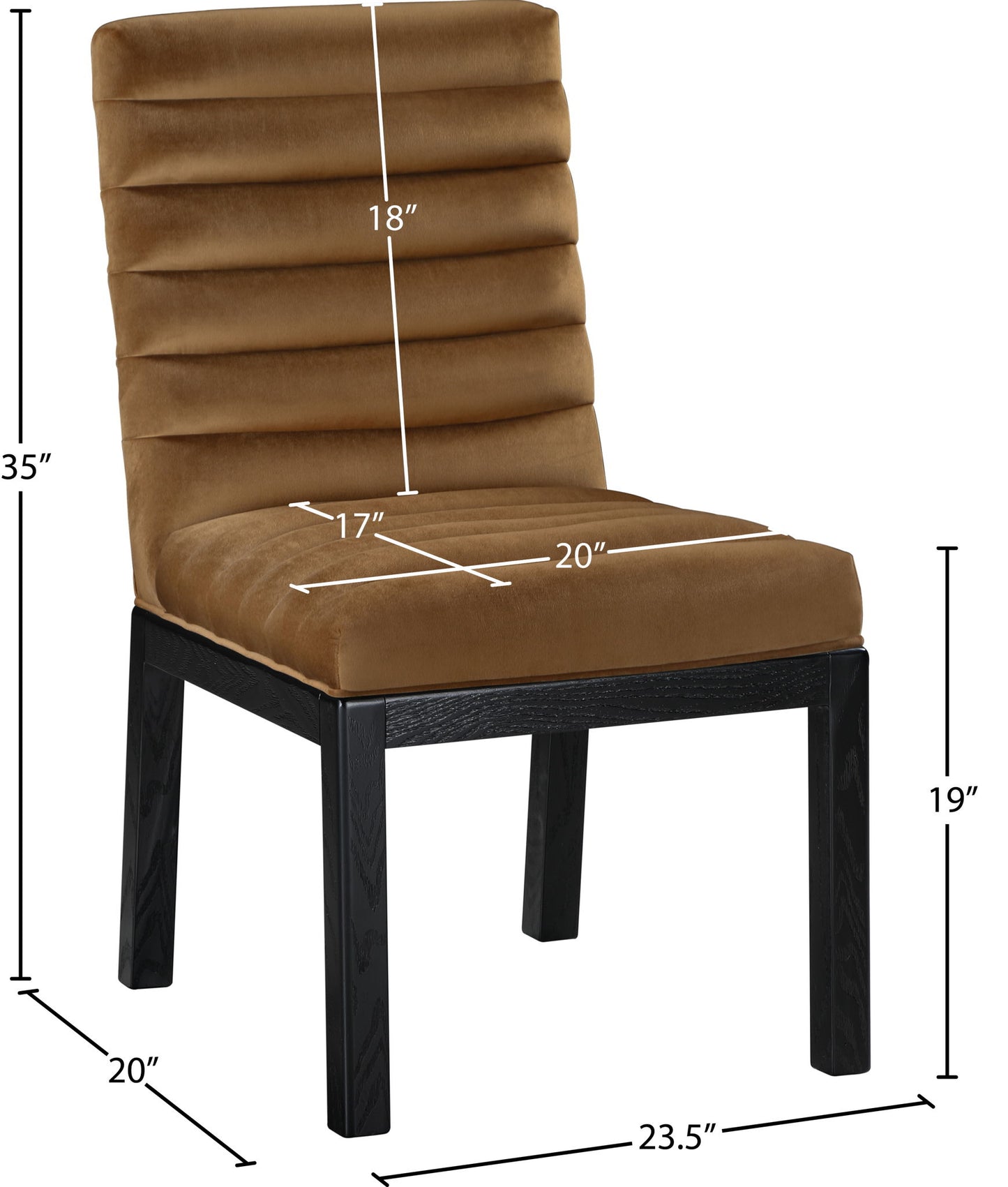 Evelyn - Dining Chair With Black Legs - Saddle