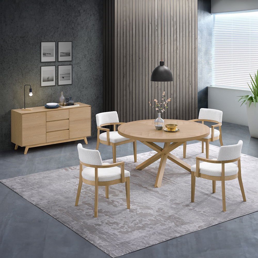 Kasem - Round Dining Table - Oak