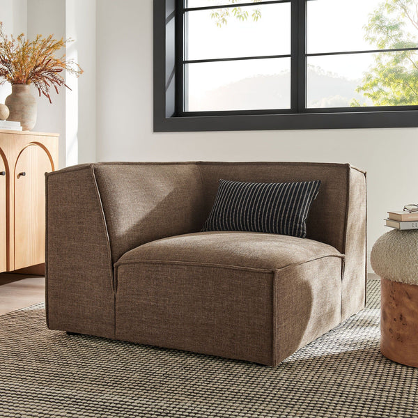 Restore Performance Fabric Upholstered Modular Corner Chair - Mocha