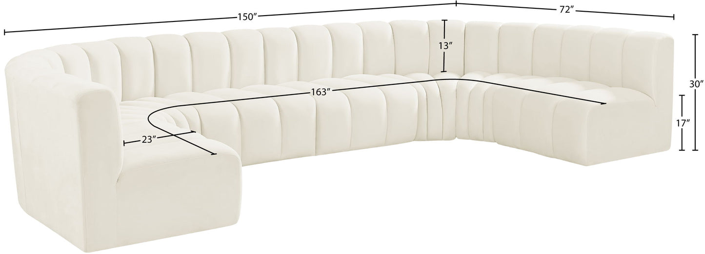 Arc - Velvet Modular U-Shaped Sectional