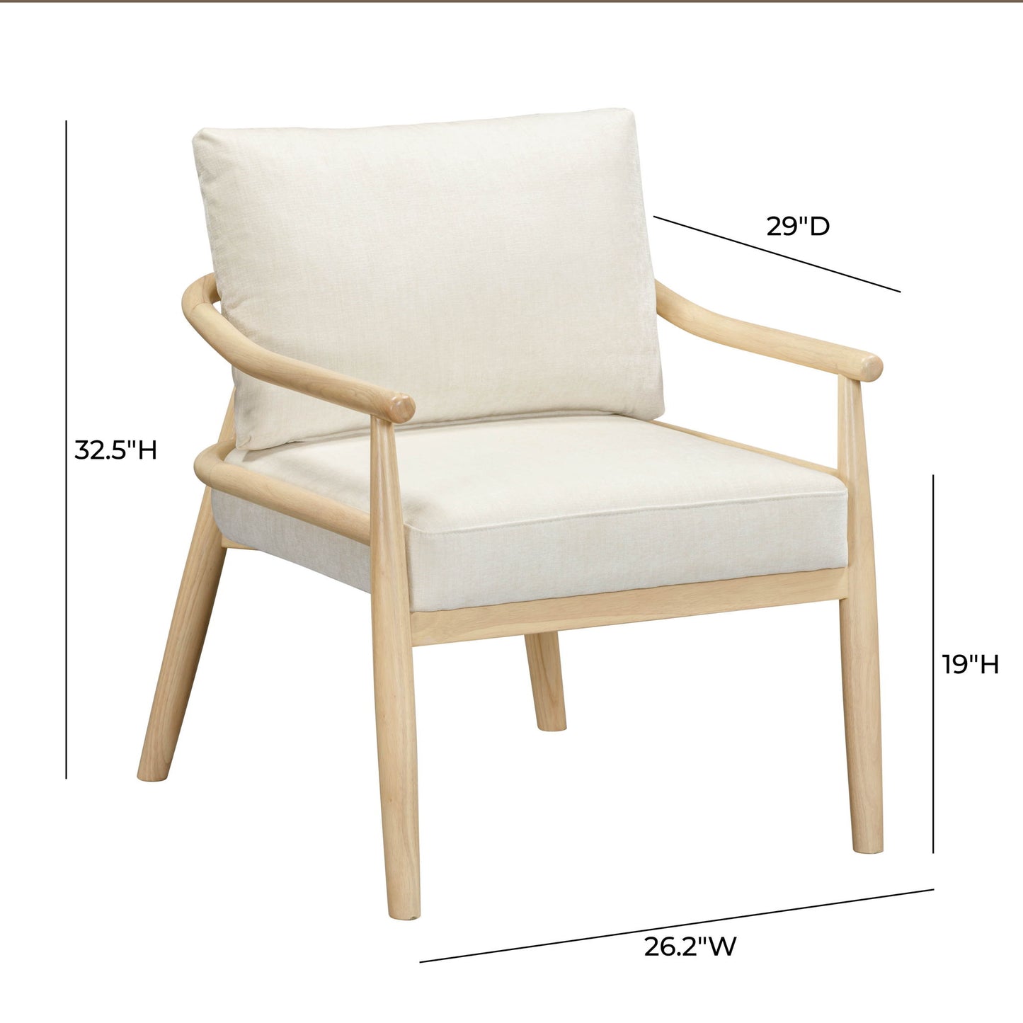 Dixie - Chenille Velvet Accent Chair - Cream