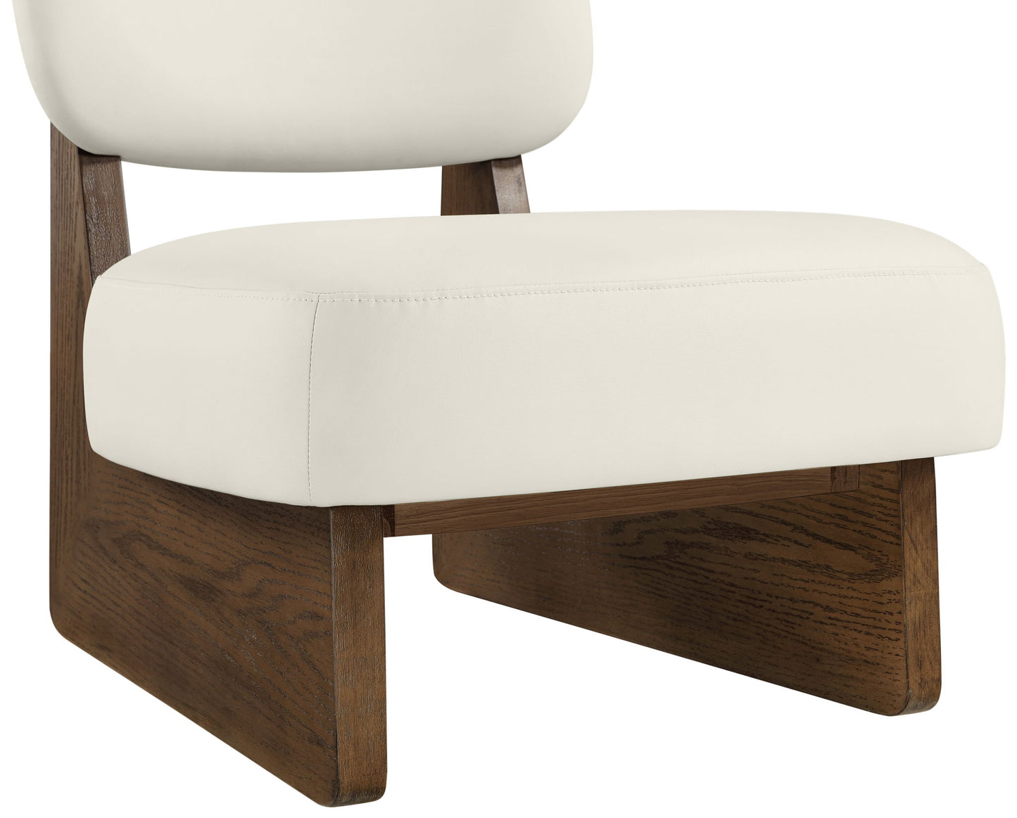 Vetra - Vegan Leather Upholstered Accent Chair With Brown Base