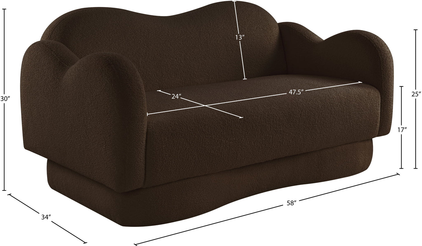 Bloom - Teddy Fabric Loveseat