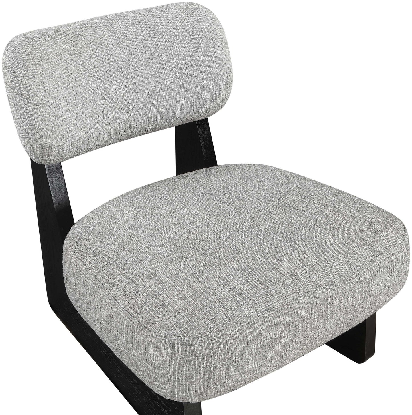 Vetra - Linen Textured Fabric Upholstered Accent Chair With Black Base