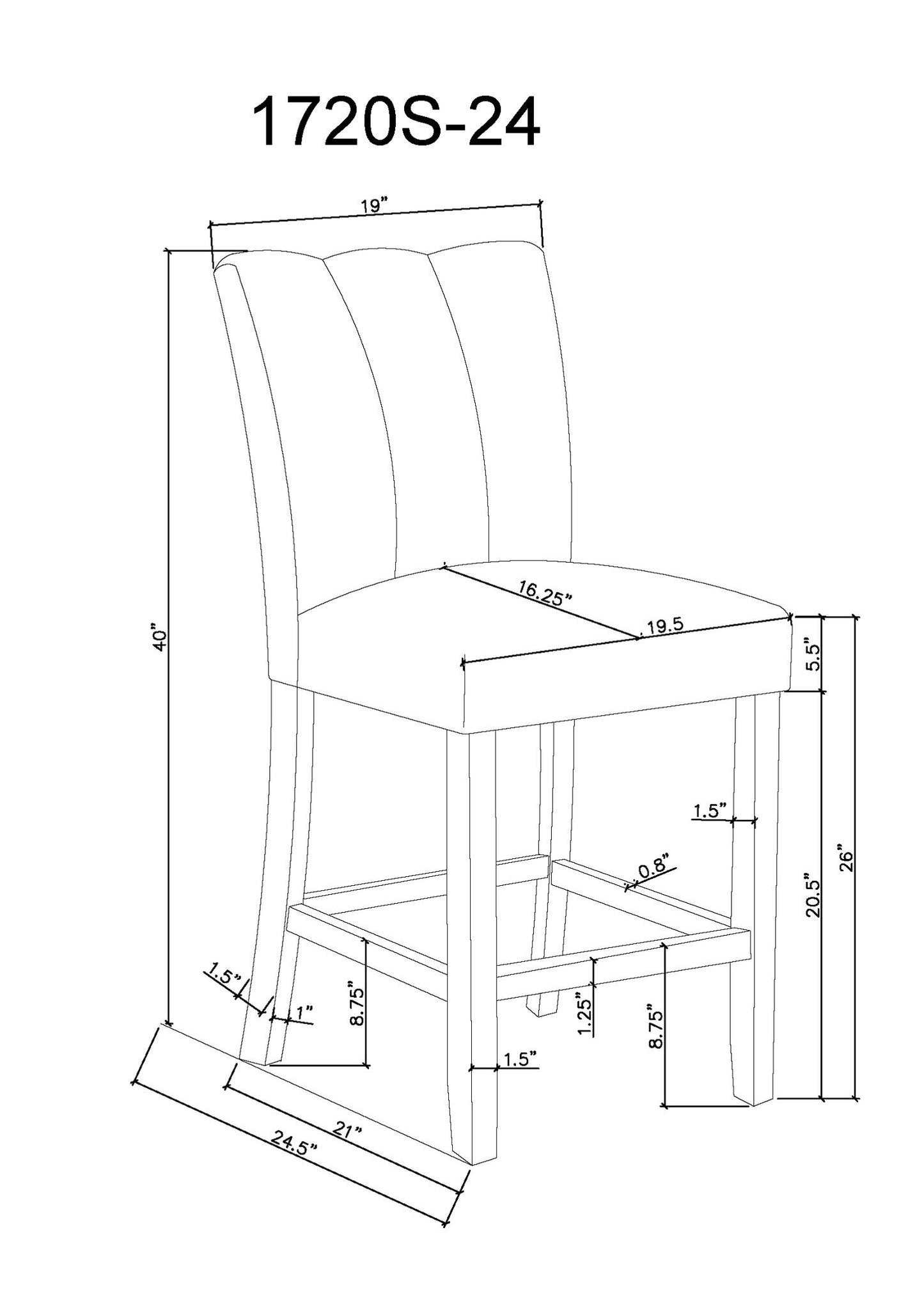 Vega - 5 Piece Counter Dining Room Set - Gray / Black