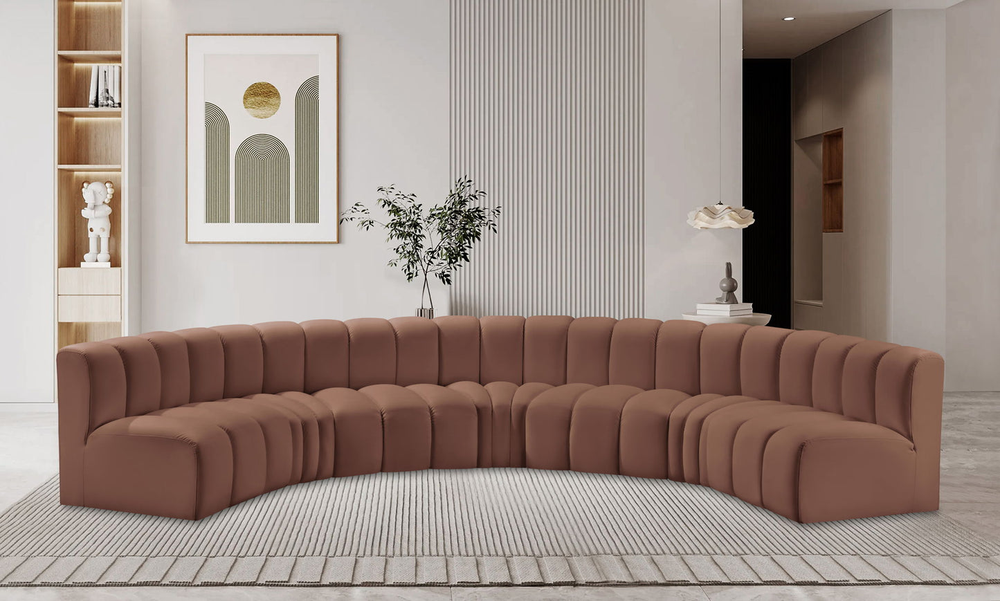 Arc - Faux Leather 7 Piece U-Shaped Modular Sofa