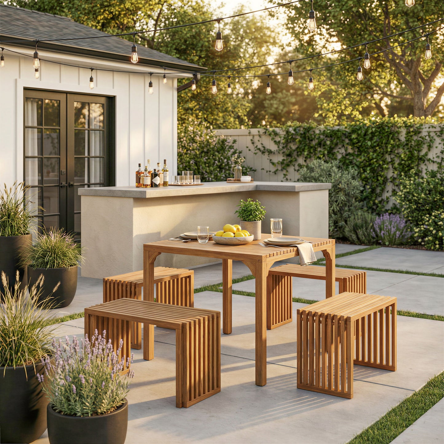 Riviera - Extendable Bench (Set of 2) - Natural