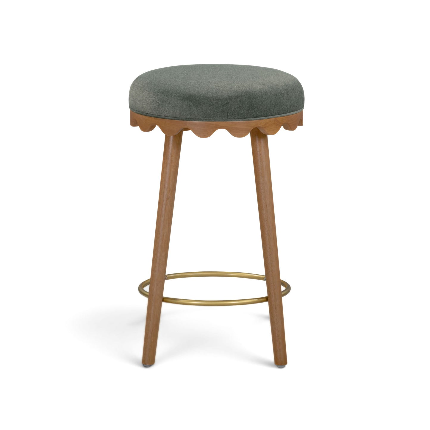 Oodle - Performance Vegan Mohair Light Walnut Stool