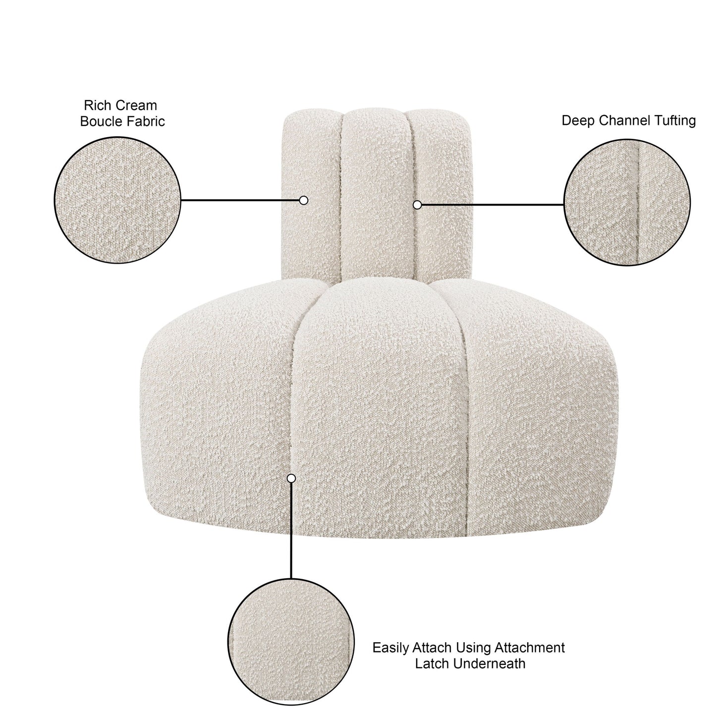 Arc - Boucle Fabric Reverse Corner