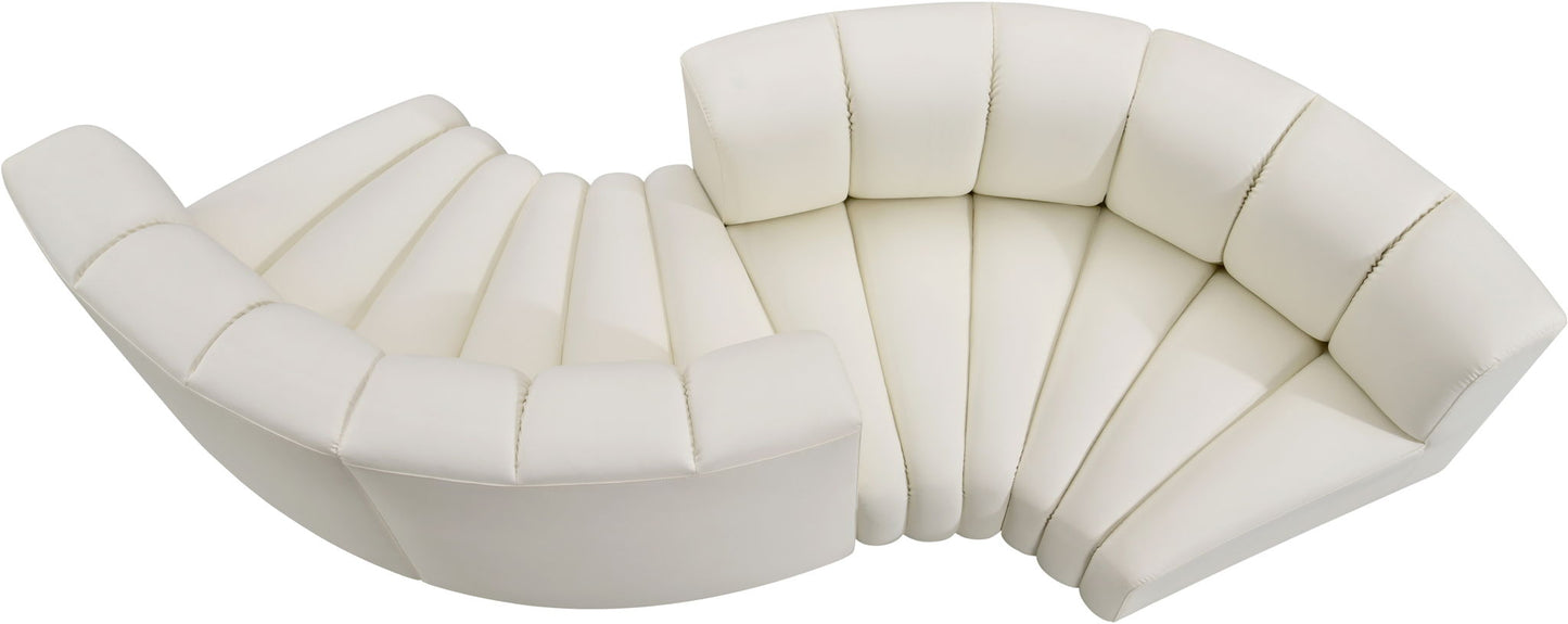 Arc - Faux Leather 4 Piece Curved Modular Sofa